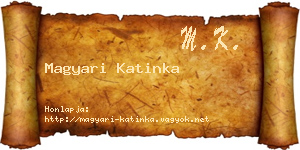 Magyari Katinka névjegykártya